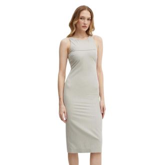 Patrizia Pepe Midi Sheath Jurk - Dames - Casual kleedjes - Grijs - L - Polyester - Kleedjes