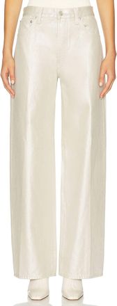 Pistola Denim Tate High Rise Bowed Wide Leg Jeans In Champagne Luster