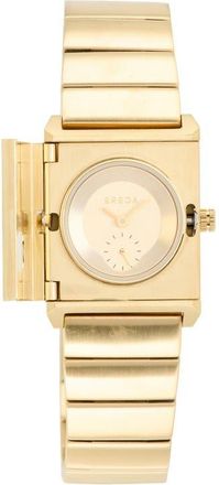 Breda Pulse Locket Tank Bracelet Watch, 26mm x 30mm in Gold at Nordstrom