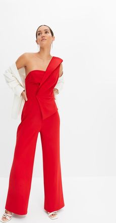 Bonprix Overall BONPRIX, Damen, Gr. 32/34 (XS), N-Gr, rot (l&auml;nge: regul&auml;r), Obermaterial: 95% Polyester, 5% Elasthan. Futter: 100% Polyester, festlich, slim f