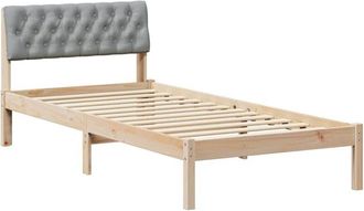 vidaXL Estructura De Cama Con Cabecera Marr&oacute;n Y Gris Claro 90 X 200 Cm Vidaxl