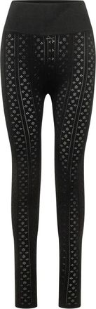 J.W.Anderson Pointelle Strik Leggings met Strik - Dames - Leggings - Zwart - M - Polyester - Broeken