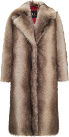 Cesare Gaspari Faux Fur Jas Natalie - Dames - Jassen - Bruin - L - Polyester - Jassen