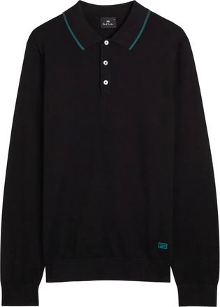 Paul Smith long-sleeve polo shirt - men - Organic Cotton - S - Black