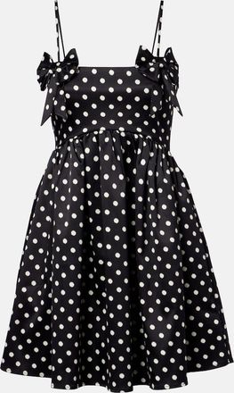 Ganni Abito corto in raso a pois