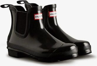 Hunter Womens Hunter Original Chelsea Gloss Womens Boots - Black - Size: 6