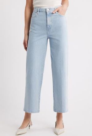 Frame Denim The Wide High Waist Ankle Jeans in Breezy Blue Multi at Nordstrom Rack, Size 33