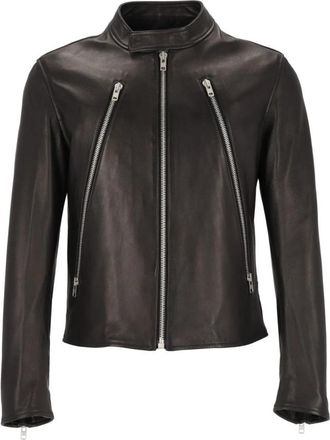 Maison Margiela 5-Zip Leren Jas - Heren - Leren en Su&egrave;de Jassen - Zwart - L - Leer - Jassen