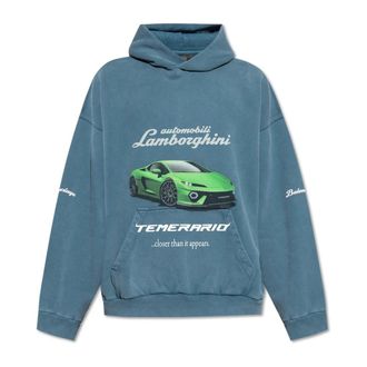 Balenciaga Hoodies, male, Blue, Size: M Balenciaga x Automobili Lamborghini
