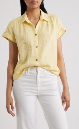 Beach Lunch Lounge Devin Gauze Shirt in Fresh Lemonade at Nordstrom, Size X-Small