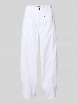 Mos Mosh Barrel Jeans mit Eingrifftaschen Modell Rosy Bianco in Weiss, Gr&ouml;&szlig;e 26