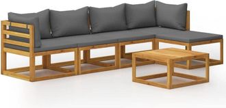 vidaXL Juego De Muebles Jard&iacute;n 6 Pzas Con Cojines Madera Maciza Acacia Vidaxl