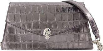 Alexander McQueen Skull Mini Clutch - Dames - Schoudertassen - Grijs - ONE Size - Leer - Tassen