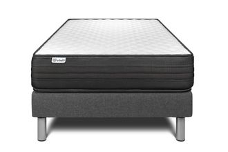 VITALIT Somier gris + Colch&oacute;n con espuma viscoel&aacute;stica 120 x 190