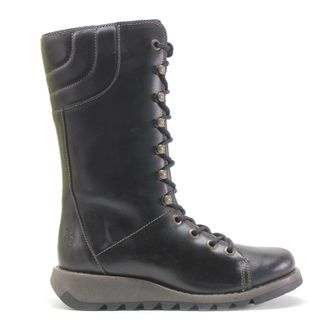 FLY London STER768FLY Rug Leather Womens Zip Up Boots - Black - Size:UK 7