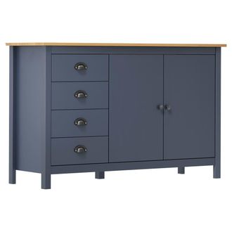 vidaXL Mesita De Noche Hill Madera Maciza De Pino Gris 130x40x80 Cm Vidaxl