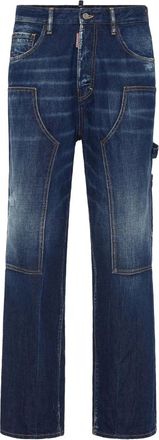 Dsquared2 Jeans, Heren, Blauw, XL, Denim, Carpenter distressed denim jeans