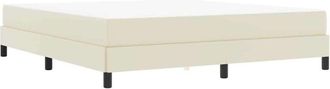 vidaXL Bed Frame with Mattress Cream 180 x 200 cm Fabric vidaXL