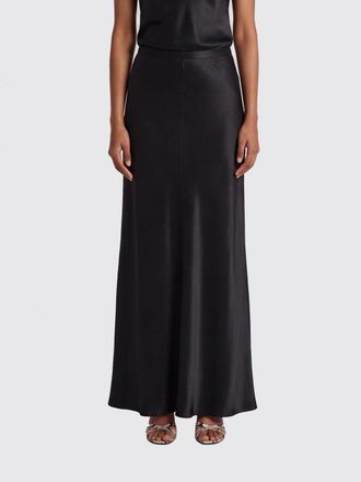 Alberta Ferretti Gonna lunga a tubino in raso a vita alta con orlo asimmetrico