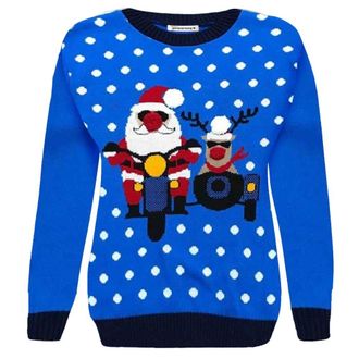 Janisramone Christmas Jumpers for Women UK, Reindeer 3D Pom Pom Rudolph Xmas Knitted Crewneck Ugly Sweater, Novelty Unisex Christmas Jumpers for Women, Red Long S