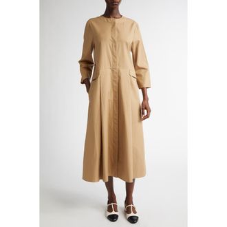 Max Mara Nora Cotton Twill Dress in Hazelnut Brown at Nordstrom, Size 6