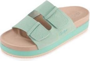 Floopi Double Strap Platform Slide Sandal in Green at Nordstrom Rack, Size 11