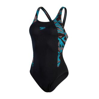 Speedo Dames/dames Hyperboom Splice Eco Endurance+ One Piece Swimsuit (ZWART/BLAUW)