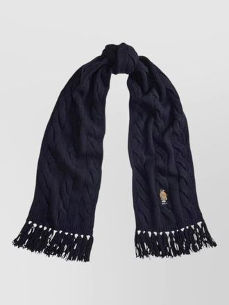 Polo Ralph Lauren cable knit scarves fringed ends design