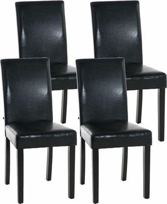 Clp Set de 4 sillas de comedor Ina en polipiel Negro Negro