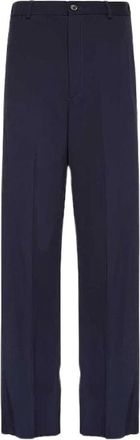 Balenciaga Stretch wollen broek - Heren - Straight fit broeken - Blauw - XS - Wol - Broeken