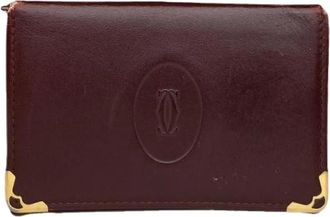 Cartier Pre-owned Leather Wallet - Dames - Vintage Accessoires - Rood - ONE Size - Leer - Vintage