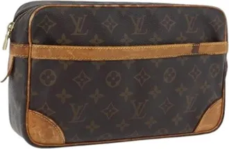 Louis Vuitton Pre-owned Compiegne 28 Clutch - Dames - Vintage Clutch - Bruin - ONE Size - Leer - Vintage