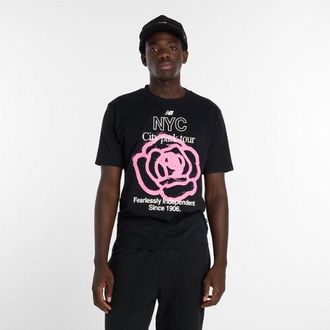 New Balance Mens NYC City Run T-Shirt in Black Polyester, size X-Large