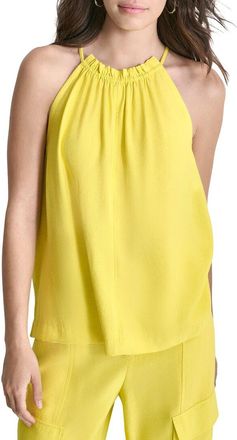 DKNY Dkny Halter Crinkle Blouse