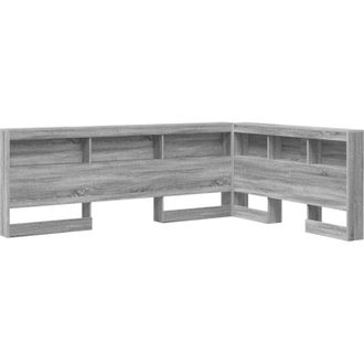 vidaXL Storage Headboard with Shelf Grey Sonoma 140 cm Engineered Wood vidaXL