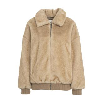 ottod'Ame Jassen, Dames, Beige, M, Polyester, Faux Fur Bomberjack