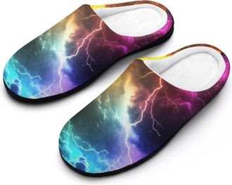 Generic Colorful Thunder Mens Slippers Comfortable And Non-slip Cotton Slipper Shoe for House