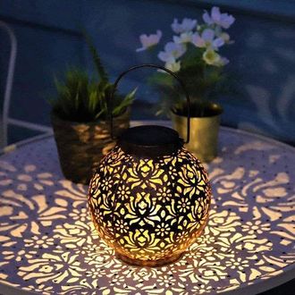 OEM 1 Farol Solar Oriental, Iluminaci&oacute;n Solar Para Jard&iacute;n, Iluminaci&oacute;n Led Exterior Con Sensor D&iacute;a/noche, Farol De Jard&iacute;n, 20x20x21cm, Negro, Metal