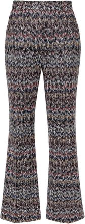 Missoni zigzag-woven lamé cropped trousers - women - Polyamide/Viscose/Metallic Fibre/Polyester - 44 - Blue