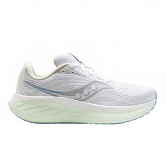 Saucony Womens Ride 18 Shoe In White/lettuce Blanc/laitue