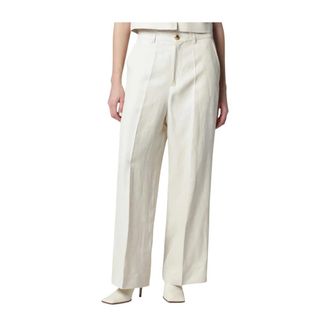 P.A.R.O.S.H. Wide Trousers, female, Beige, Size: S Pantalone