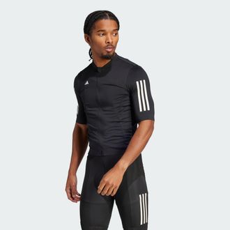 adidas adidas Performance Mens Tempo 3-Stripes Cycling Jersey - Black Recycled Material - Size X-Small