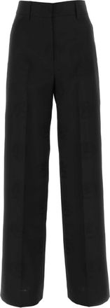 Burberry Womens Black Wool Blend Wide-leg Pant - Size EU 34 (Womens)