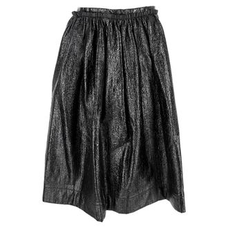Marni Metallic Midi Skirt in Black Cotton