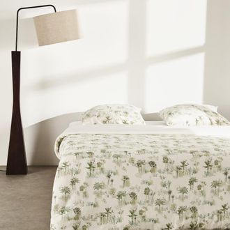Maisons du monde Set de funda n&oacute;rdica de 240x220 cm y fundas de almohada de lino y algod&oacute;n verde