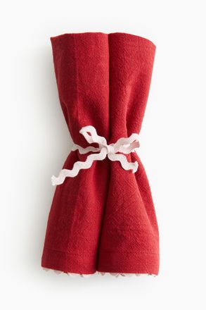 H&M 2er-Pack Servietten mit Wellenkante - Red