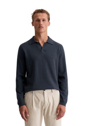 Marc O'Polo Strickpullover MARC OPOLO, Herren, Gr. L, schwarz navy, Strick, Obermaterial: 54% Baumwolle, 29% Schurwolle, 17% Polyamid, regular fit normal, V-Aussc