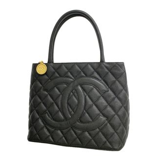 Chanel Black Grained Calfskin Tote Bag (Pre-Owned)