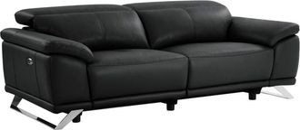 Vente-Unique Vente-unique - Divano 3 posti relax elettrico in Pelle di vacchetta Nera - azidee ii