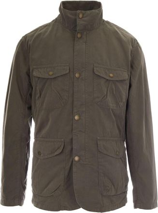 Barbour Olive Solid Mandarin Collar Jacket
